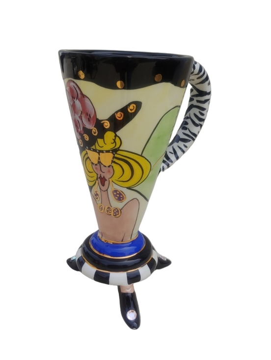 SWAK Lynda Cornielle Other - Lynda Cornielle SWAK Vintage Aunt Girtie Hand Painted Footed Mug